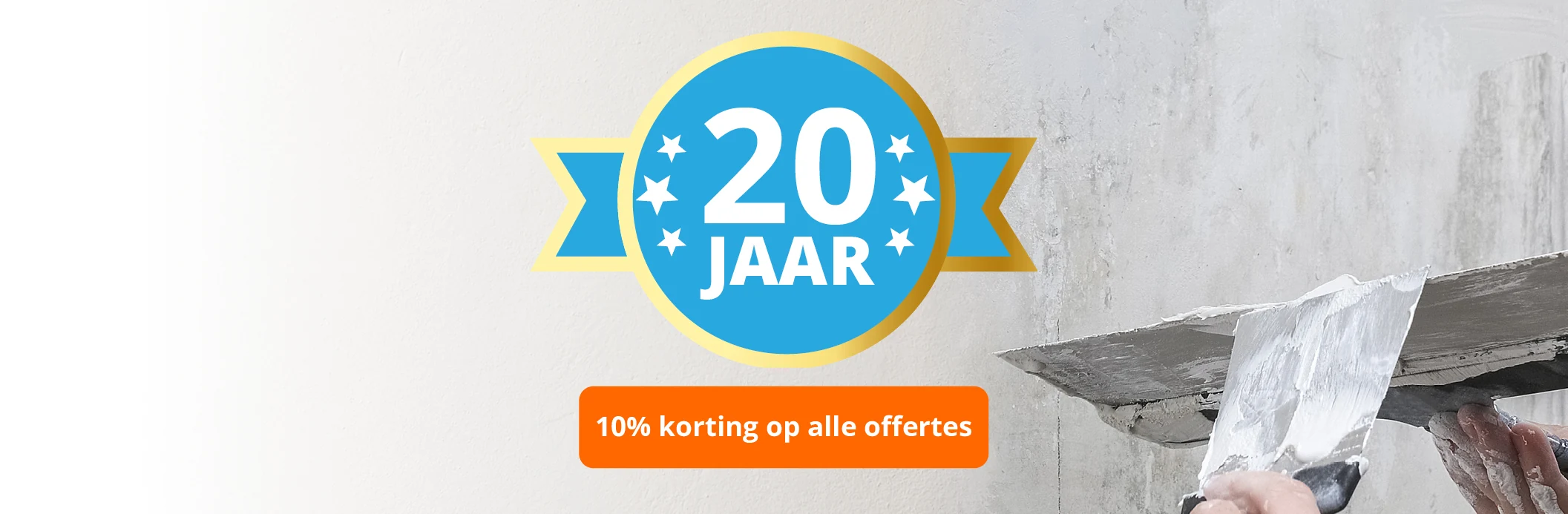 10% korting met 20 jaar Stukadoorsbedrijf Maas